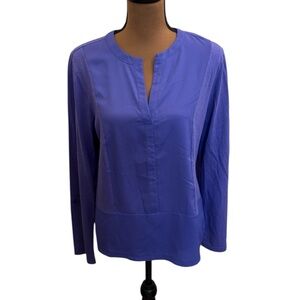 Chicos Periwinkle Blue Purple Three Quarter‎ Sleeve V Neck Tunic Size Large (2)